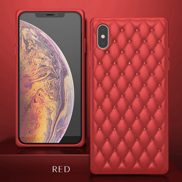 Fashion Rhombus Shockproof Breathable Heat Dissipation PU Leather Case For iPhone X XR XS MAX 8 7 6S 6/Plus