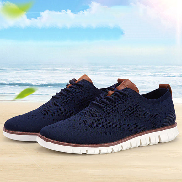 Fashion Men's Casual Knitted Mesh Breathable Shoes
