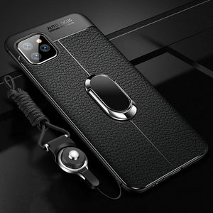 Ultra Slim Soft Silicon Shockproof Armor Magnetic Ring Holder Case For iPhone 11 Pro Max X XR XS MAX 8 7 6S 6/Plus With FREE Strap