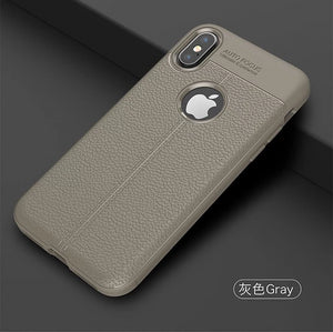 Phone Case - Luxury Litchi Silicone Magnetic Car Holder Case For iPhone X/XR/XS/XS Max 8 7 6S 6/Plus With FREE Strap