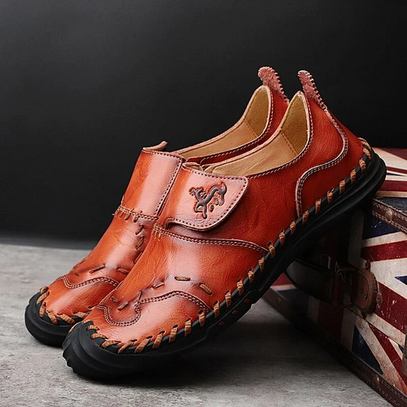 Hizada Fashion Men's Handmade High Quality Leather Flat Loafers