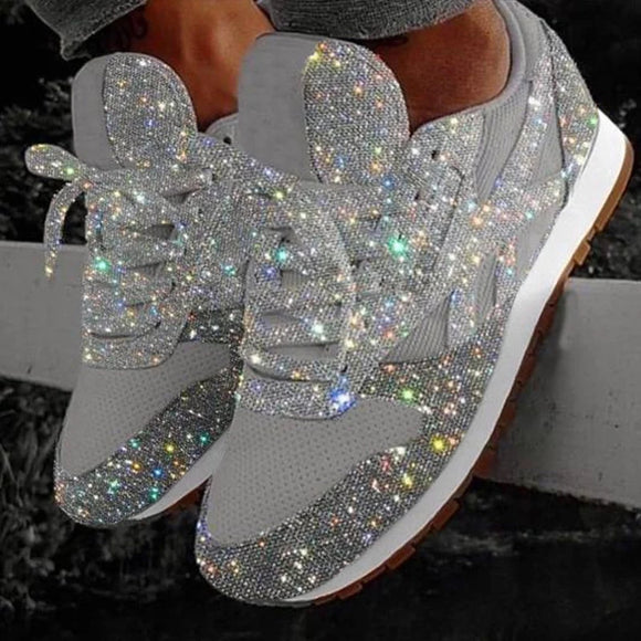 Women Bling Rhinestone New Crystal Platform Sneakers