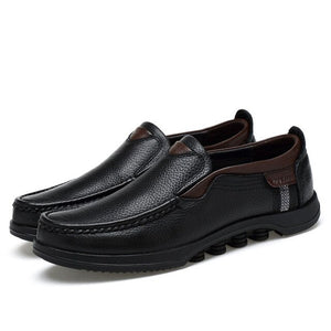 Large Size Men's Slip On Soft Sole Leather Casual Shoes