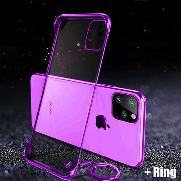 New Arrival Frameless Case For iPhone 11/Pro/Max X XR XS MAX 8 7 6S 6/Plus + Free Ring
