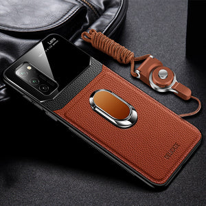 Luxury Shockproof Leather + Hard PC Magnetic Ring Holder Case For Samsung S20/Plus/Ultra S10/Plus/E Note 10/Plus/9/8 S9 S8/Plus With FREE Strap(Buy 2 Get 10% off, 3 Get 15% off)