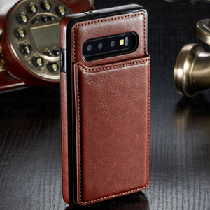 Hizada Retro Leather Card Slot Holder Cover Case For Samsung Note10 S10/Plus/Lite Note 9 8 S9 S8/Plus S7/edge(Buy 2 Get 10% OFF, 3 Get 15% OFF)
