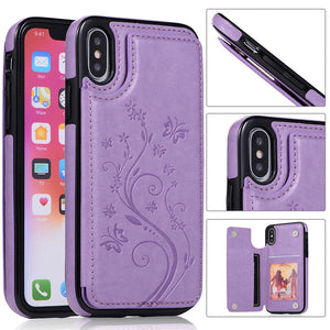 Retro Luxury Floral Wallet Leather Card Holder Kickstand Case For iPhone X XR XS MAX 8 7 6S 6/Plus