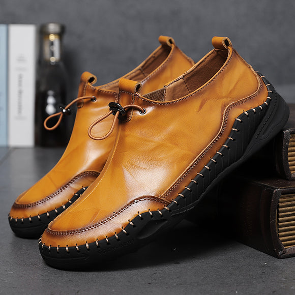 New Men‘s Handmade Soft Leather Loafers Comfort Walking Shoes