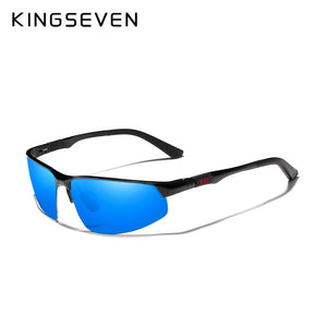 Hizada Blue Mirror Lens Driving Series Polarized Men Aluminum Sunglasses