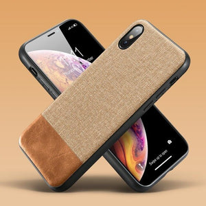 Fabric PU Leather Cases For iPhone X XR XS MAX 8 7 6S 6/Plus