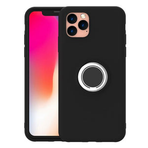 Phone Case - Soft Liquid Silicone Shockproof Magnetic Ring Holder Case For iPhone 11/Pro/Max  X XR XS XS MAX 8 7 6S/6Plus