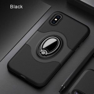 Luxury Leather Shockproof Magnetic Ring Holder Case For iPhone X XR XS MAX 8 7 6S 6/Plus