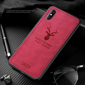 Luxury Cloth Canvas Leather Texture Phone Case For iPhone X XR XS MAX 8 7 6S 6/Plus 5