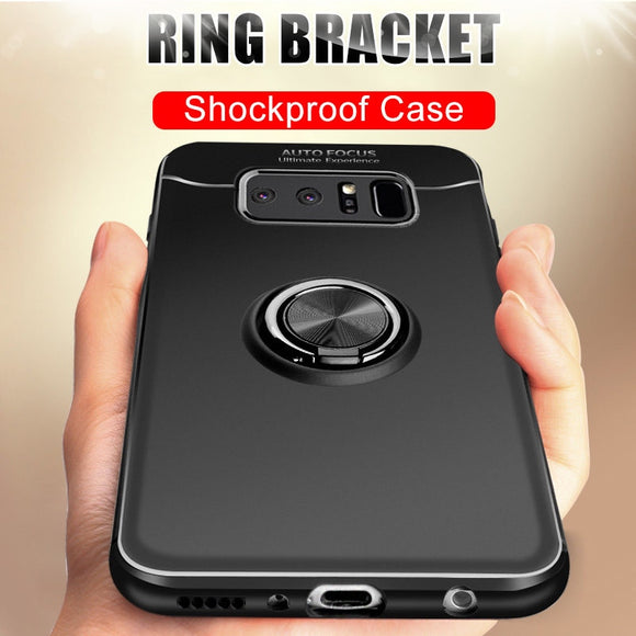 Phone Case - Luxury Shockproof Silicone Magnetic Ring Holder Case For Samsung S10 S10Plus S10E Note 9 8 S9 S8/Plus
