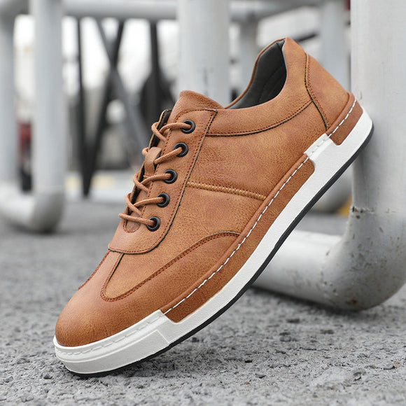 Fashion Men's Comfortable Casual Leather Lace Up Sneakers