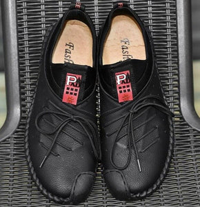 Large Size Men Hand Stitching Soft Sole Slip On Casual Leather Shoes