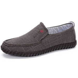 Fashion Men's Breathable Soft Canvas Slip On Casual Shoes