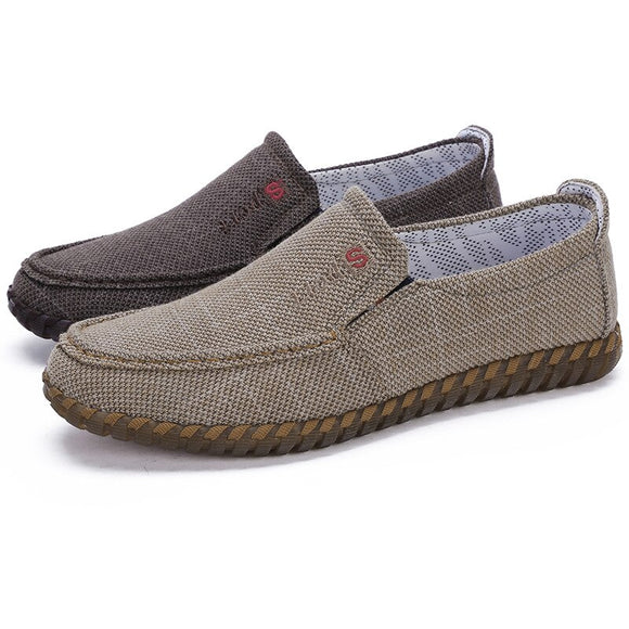 Fashion Men's Breathable Soft Canvas Slip On Casual Shoes