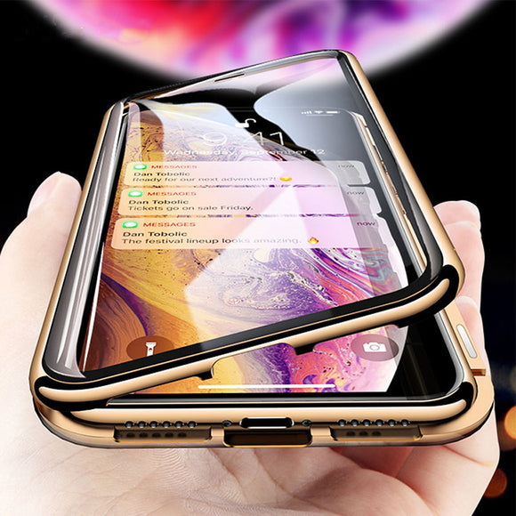 Shockproof Tempered Glass Magnetic Absorption Cases For iPhone