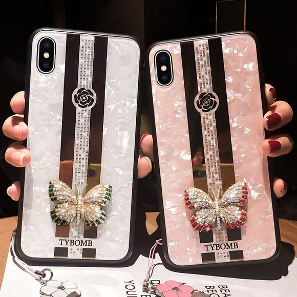 Luxury Creative Mirror Fashion 3D Butterfly Phone Case For iPhone X XR XS MAX 8 7 6S 6/Plus