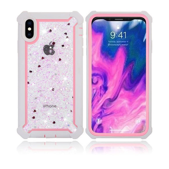 PC + TPU Bling Shockproof Sturdy Cover For iPhone X XR XS MAX 8 7 6S 6/Plus 5