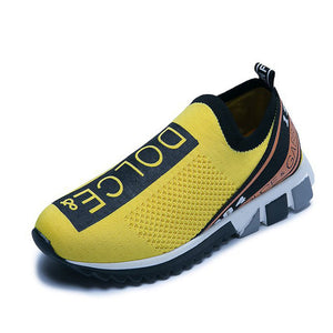 Plus Size Outdoor Athletic Slip On Fly Knitted Sneakers