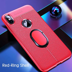 Luxury Litchi Pattern Silicone Magnetic Car Holder Case For iPhone 11/Pro/Max X/XR/XS/XS Max 8 7 6S 6/Plus With FREE Strap