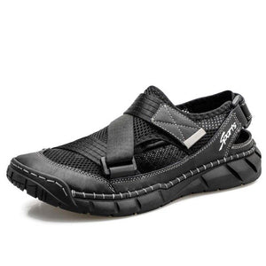 Summer Fashion Men's Outdoor Breathable Mesh Leather Casual Sandals