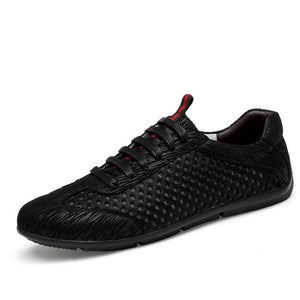 Hizada New Men's Mesh Breathable Lace Up Casual Shoes