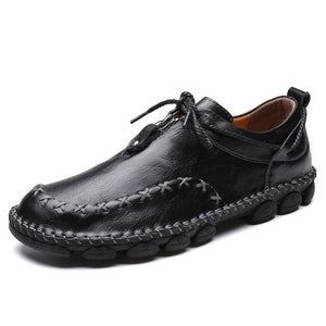 Hizada Men's Stylish Handmade Leather Soft Casual Driving Shoes