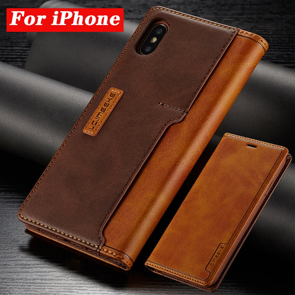 Vintage Leather Wallet Cases For iPhone X XR XS MAX 8 7 6S 6/Plus
