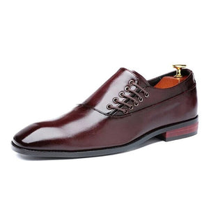 Hizada 2020 New Fashion Classic Men's Formal Flat Brown Shoes