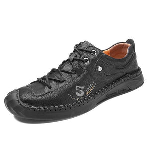 Hizada New Arrival Men's Comfy Leather Lace Up Driving Shoes
