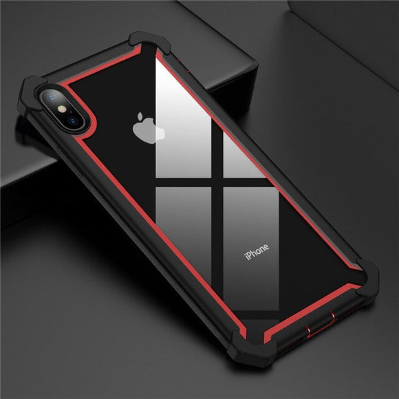 PC + TPU Armor Shockproof Clear Case For iPhone X XR XS MAX 8 7 6S 6/Plus