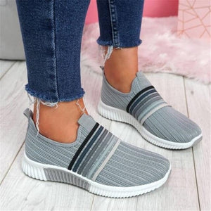 Fashion Women's Color Block Fly-Woven Fabric Sneakers