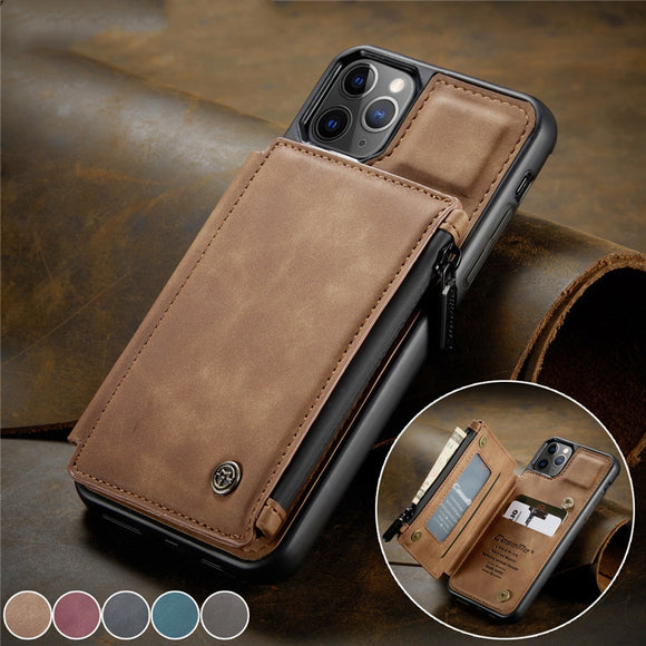 Luxury Zipper Wallet Card Slot Holder Leather Case For iPhone 11/Pro/Max X XR XS MAX 8 7/Plus