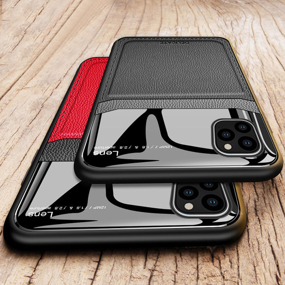 Luxury Ultra Slim Shockproof Leather Glass Case For iPhone 11/Pro/Max X XR XS MAX 8 7 6S 6/Plus